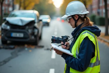 person documenting personal injury accident scene before evidence disappears